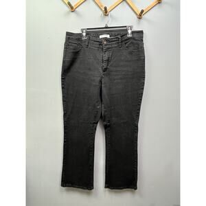 Lee Jeans Womens Size 18 Black Mid Rise Medium Wash Denim Flap Pockets‎